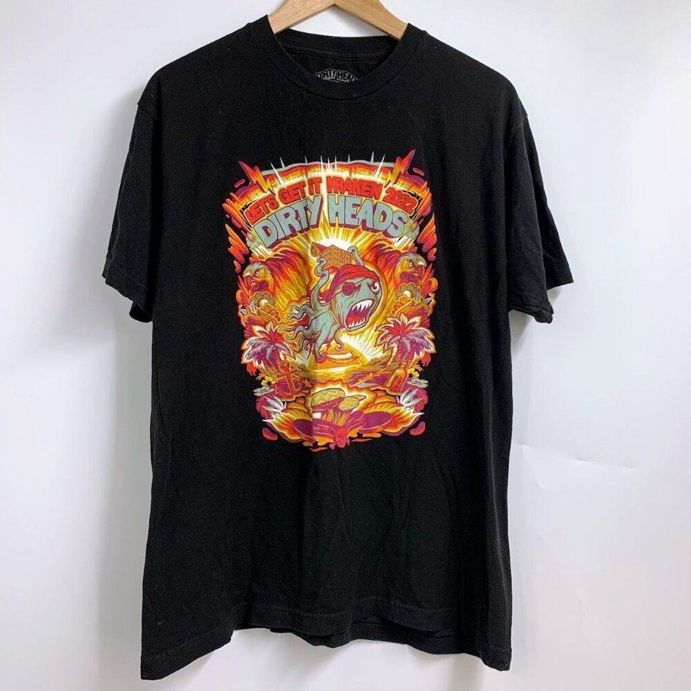 Dirty Heads Men's Let's Get It Kraken 2022‎ Tour Crew Neck Short Sleeve Size L